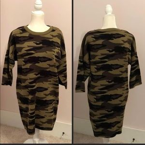 NWOT boutique camo sweater dress